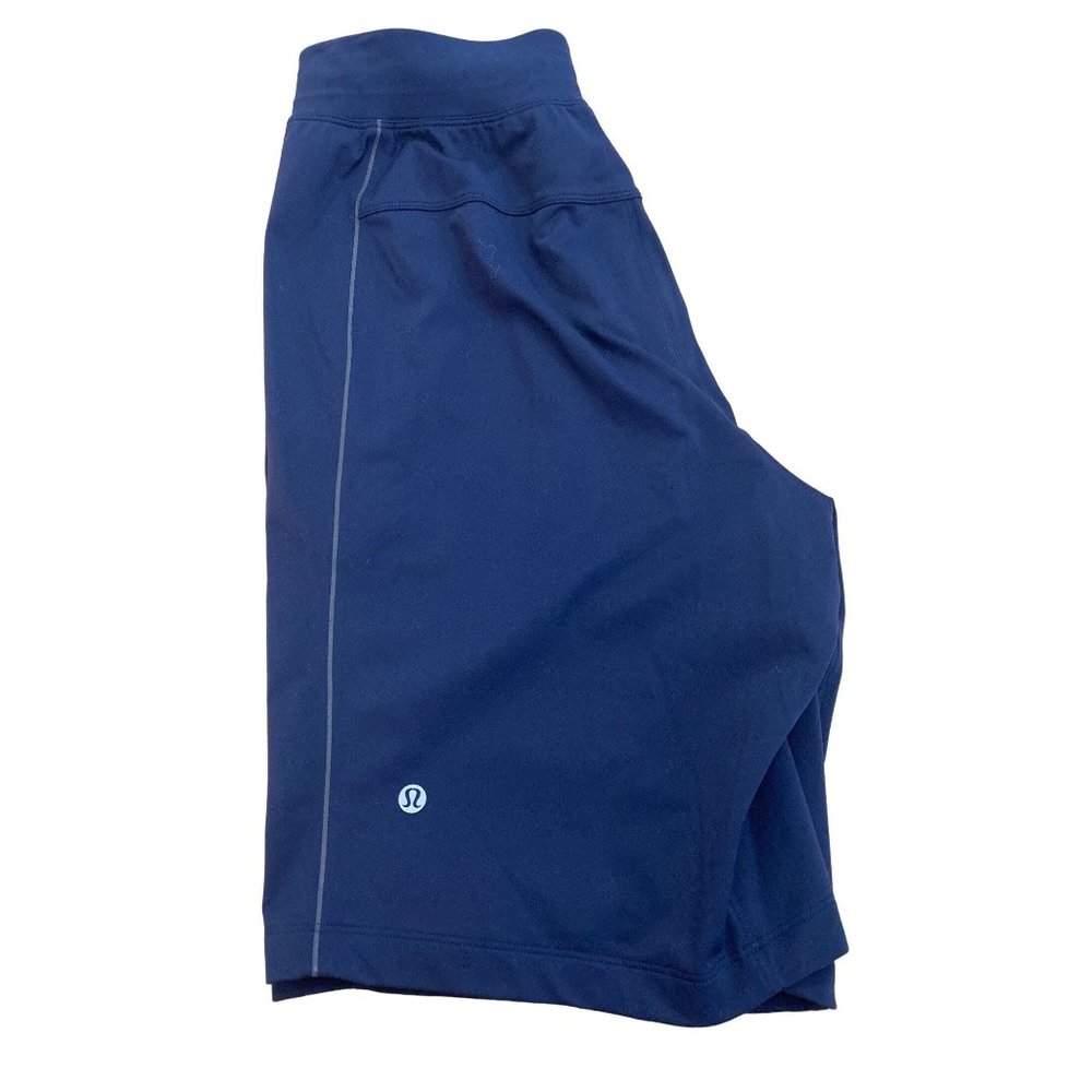 Lululemon T.H.E. Linerless Short 9" Small Taped Zippered Front Pockets Blue HTF - Picture 6 of 10